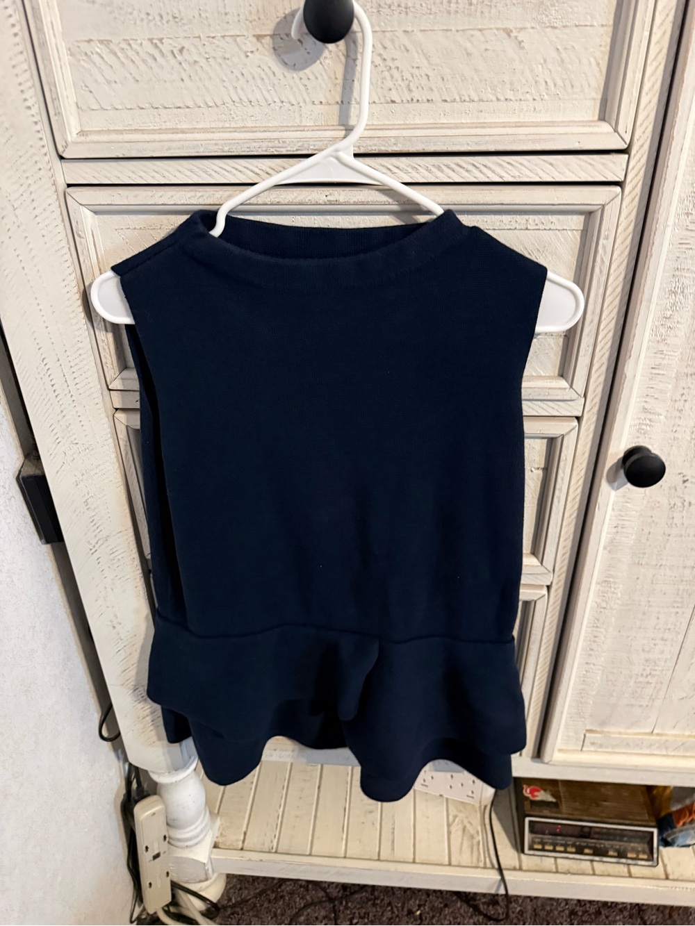 Banana Republic Navy Sleeveless Peplum Top